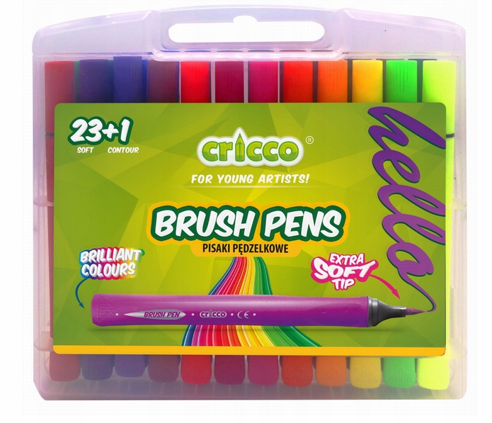 Pisaki flamastry pędzelkowe Cricco 24 kolory