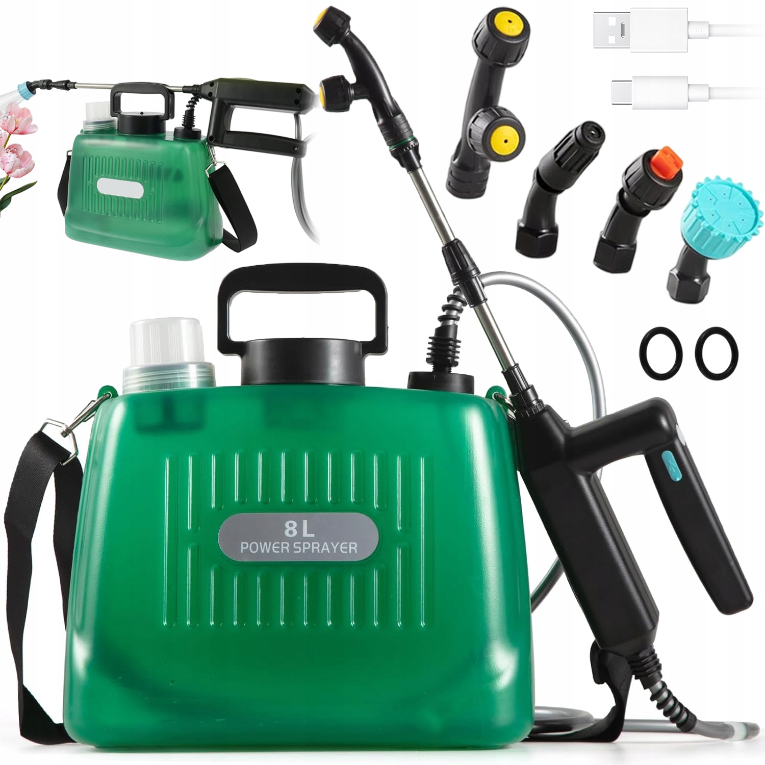 Elektrický Akumulátorový Postřikovač 8L 2x Filtr 2000 mAh