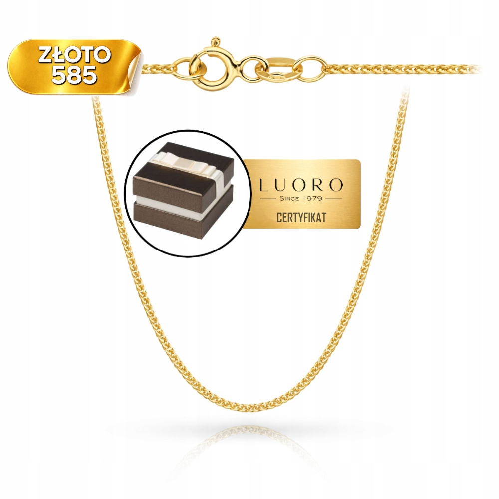 Řetízek Zlatý 585 14K Vazba Liščí Ocas 45 CM Klasický Elegantní