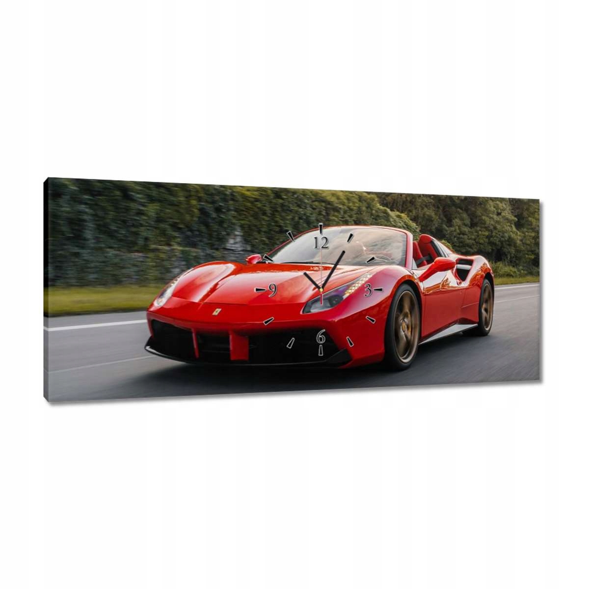 Hodiny 100x40 Červené Ferrari Cesta