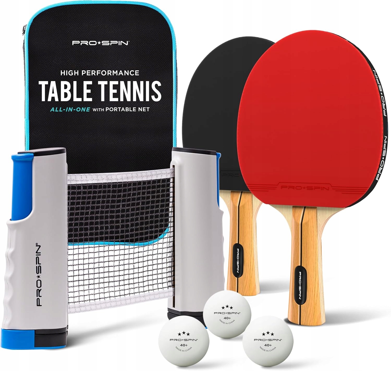 Přenosný set na stolní tenis Ping Pong pro 2 osoby Pro Spin