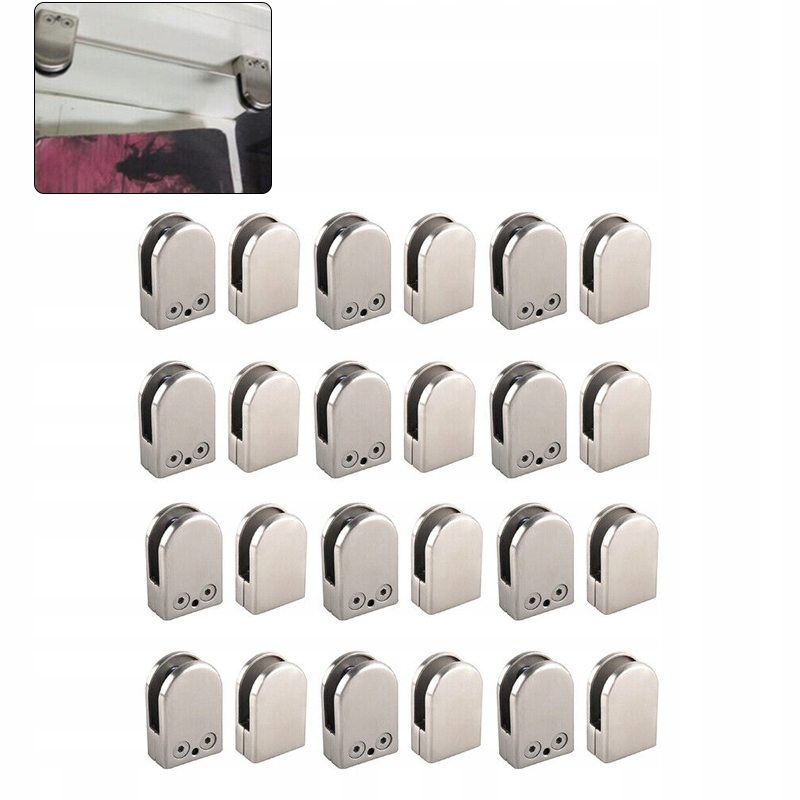 Upínací úchyt z z nerezové oceli, držák na sklo 6-8 mm 25 kusů