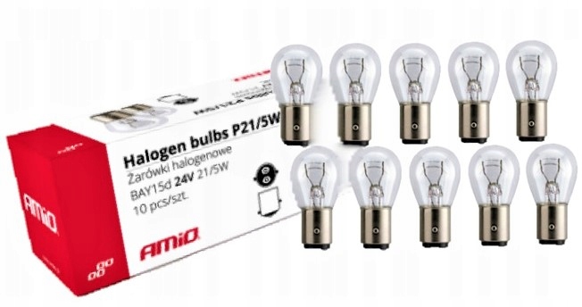 Halogen bulbs P21/5W BAY15D 24V 21W/5W 10pcs - Halogen bulbs