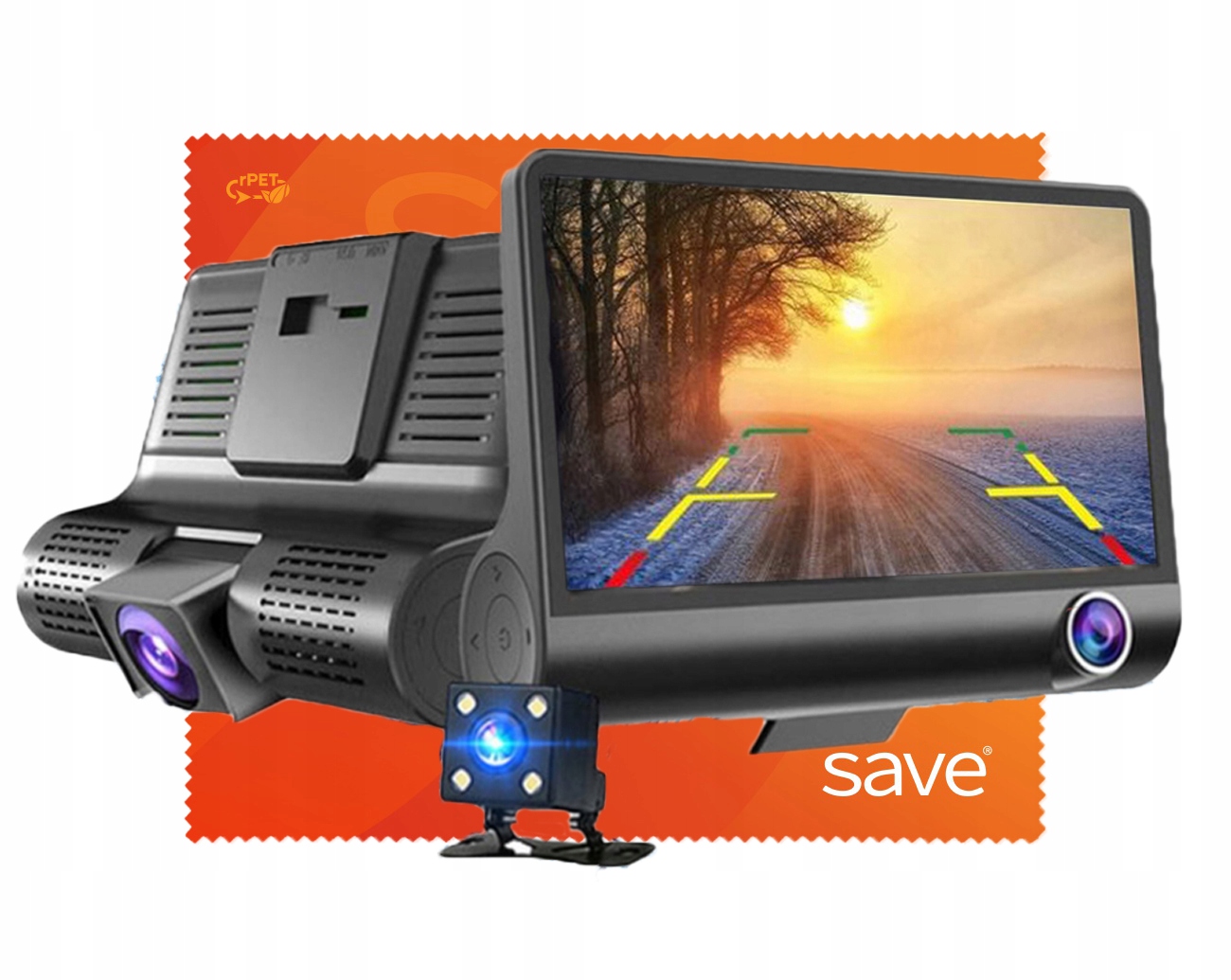 

Wideorejestrator Z Kamerą Cofania Hd Trzy Kamery