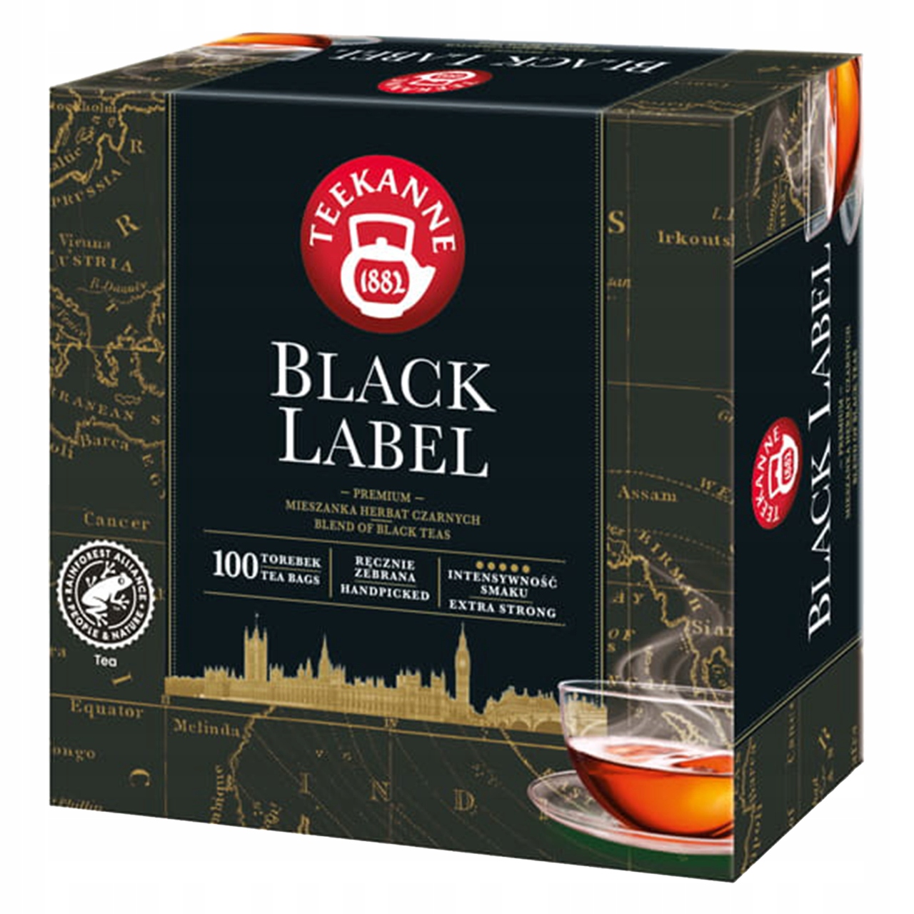 TEEKANNE BLACK LABEL herbata czarna BLACK TEA extra strong 100 TOREBEK ...