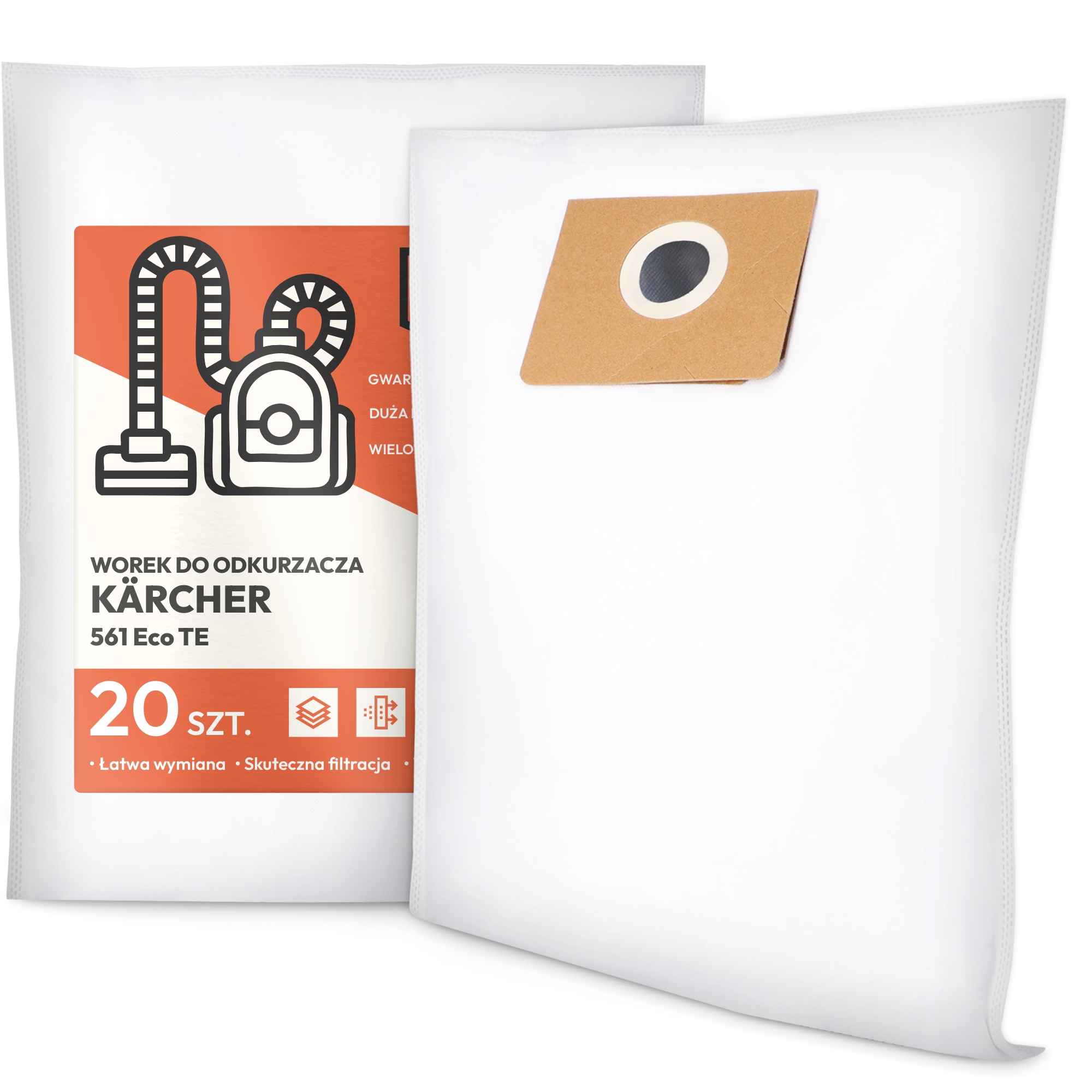 20 x Sáček Do Vysavače Kärcher 561 Eco Te Syntetický Velký Sáček Sáčky G9