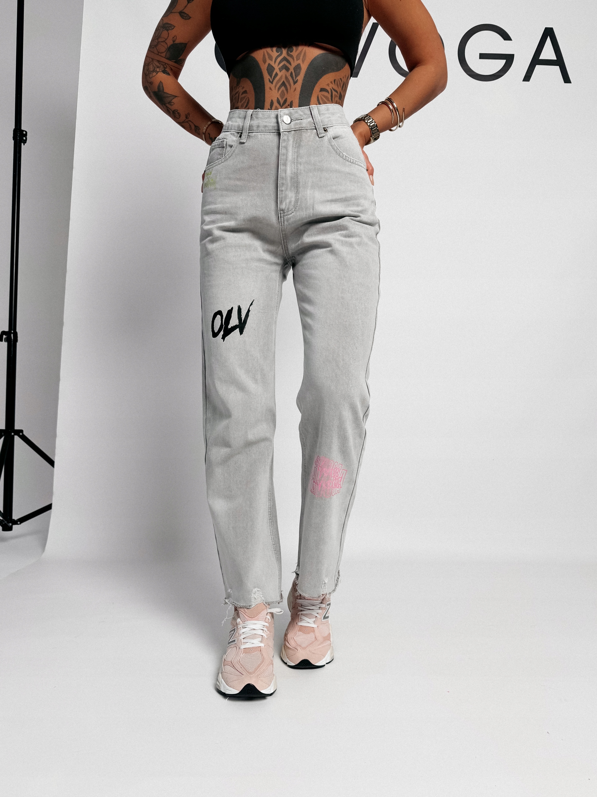 Dámské Džínové Kalhoty VIVID Olavoga Šedá