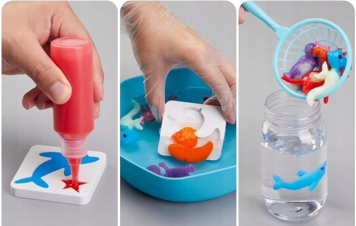 Wodne żele Magic Water Jelly – zestaw kreatywny – Jak to działa Trzy proste kroki do magicznej zabawy