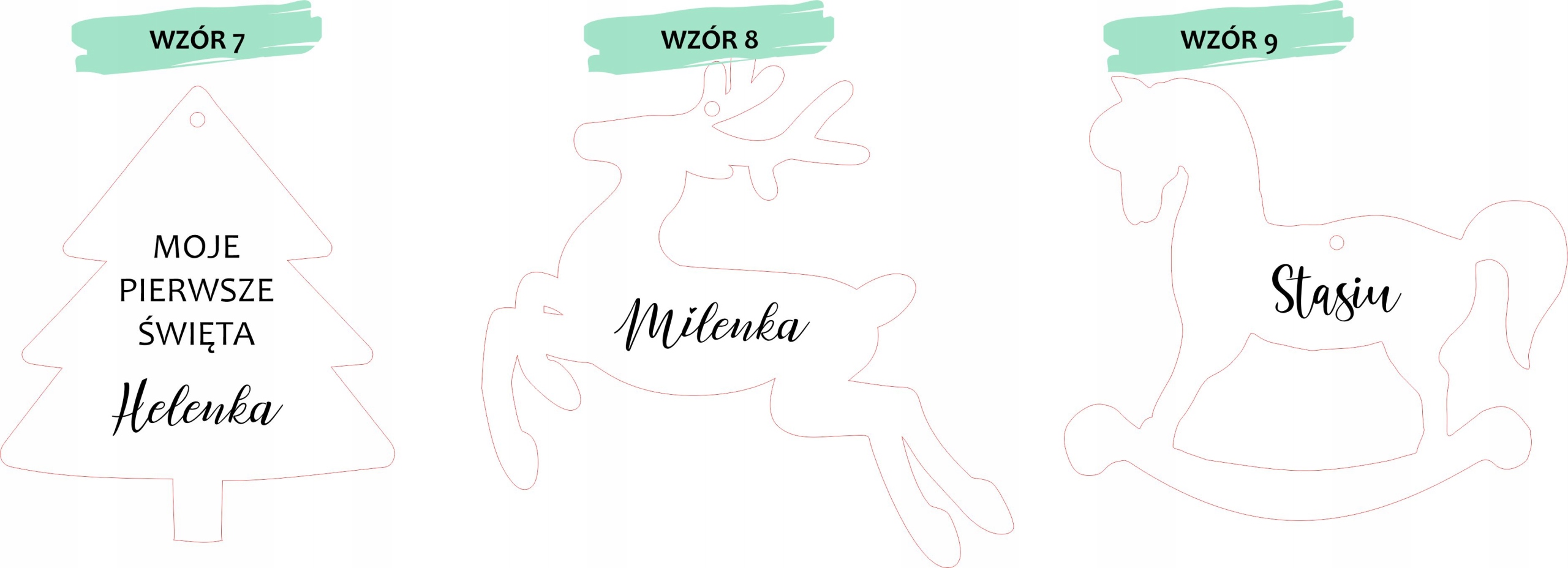 DREWNIANA BOMBKA z imieniem na choinkę święta prezent upominek mikołajki Najdłuższy wymiar 8 cm