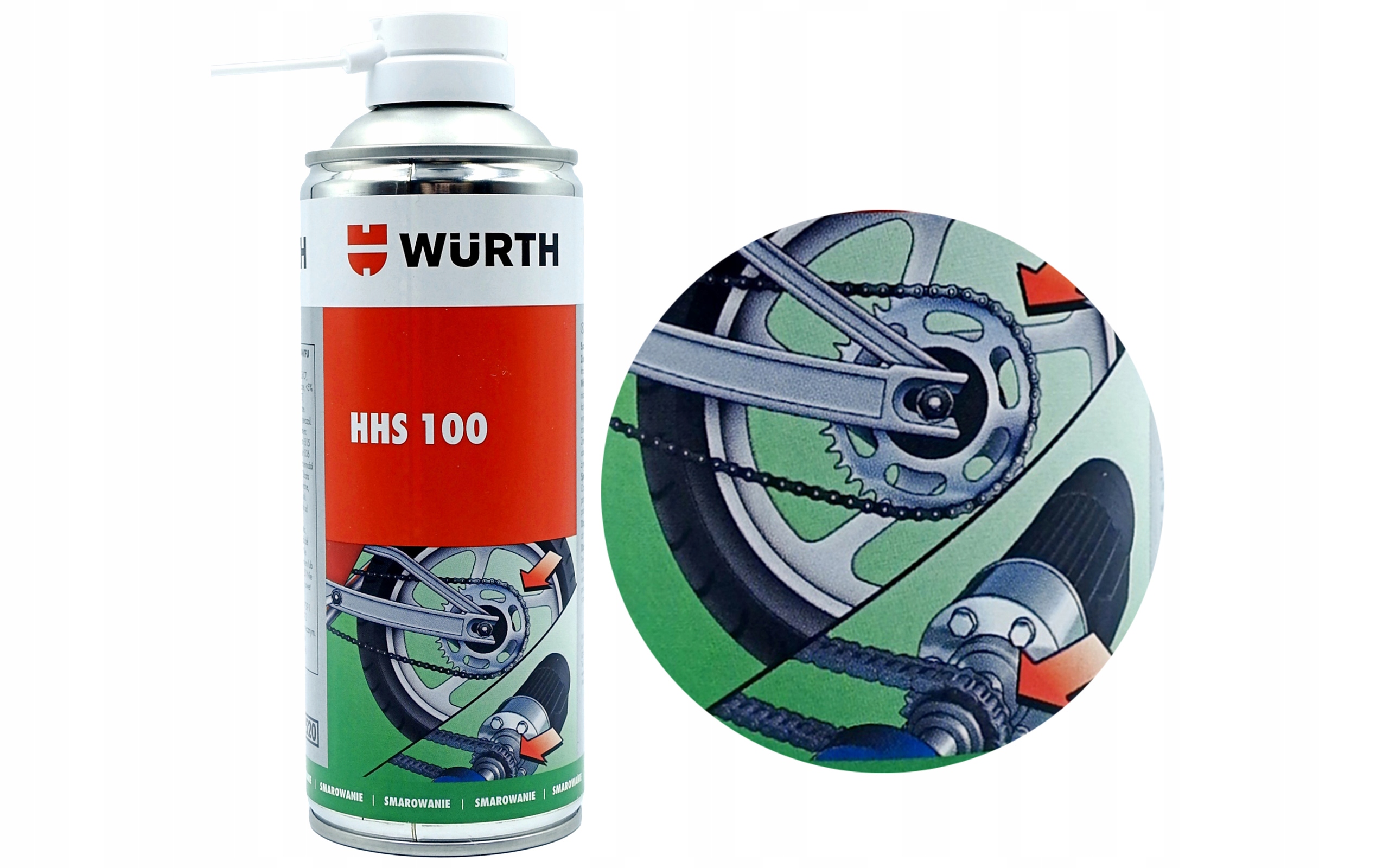 WURTH Smar do Łańcucha Rowerowego Motocyklowego DRYLUBE z PTFE Waga produktu z opakowaniem jednostkowym 0.4 kg