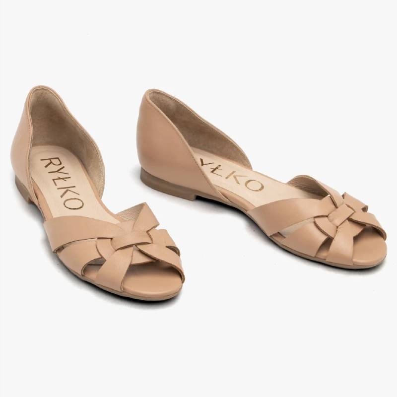 Ryłko I1KS6 A Z02 béžové sandály s plochou podrážkou vel. 38,5 pletenina Kochland