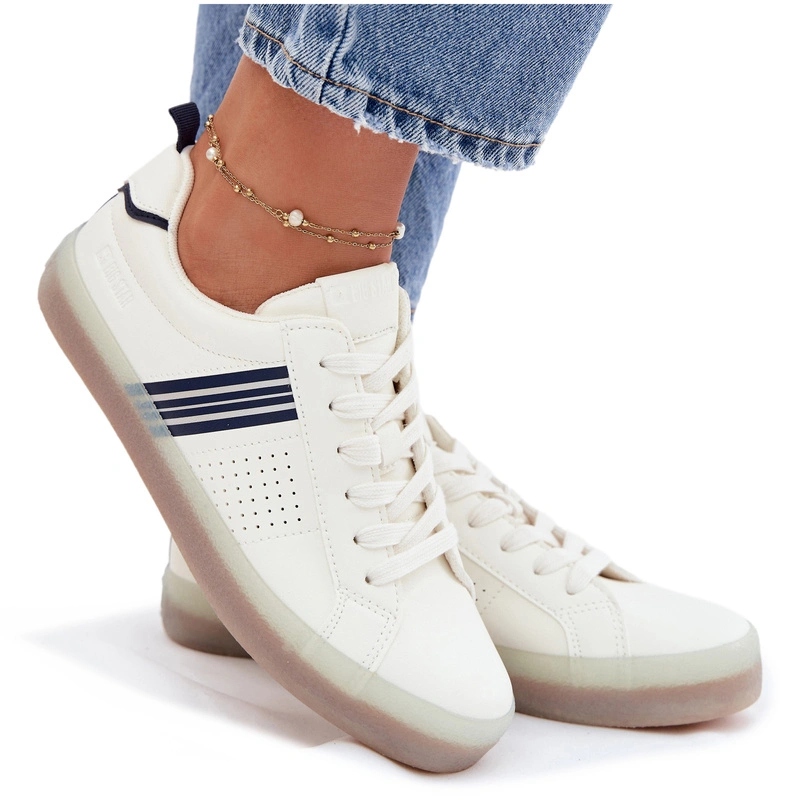 Sneakersy Damskie Niskie Lekkie Eko Skóra Big Star TT274306 Białe 40