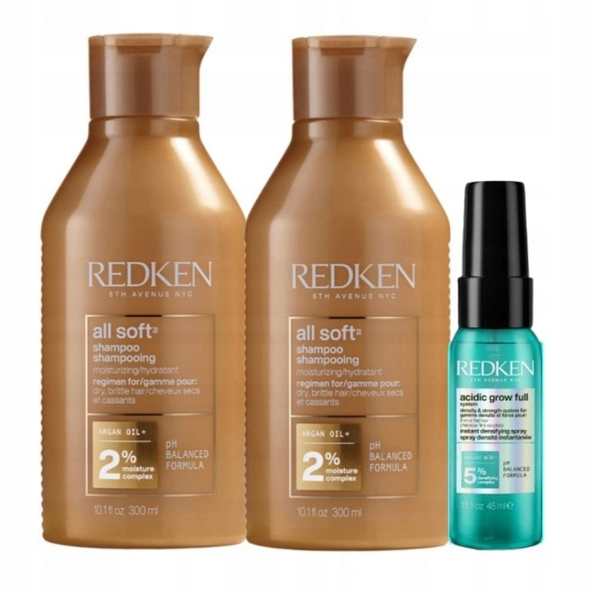 Redken All Soft hydratační šampon pro suché a poškozené vlasy 300 ml sada