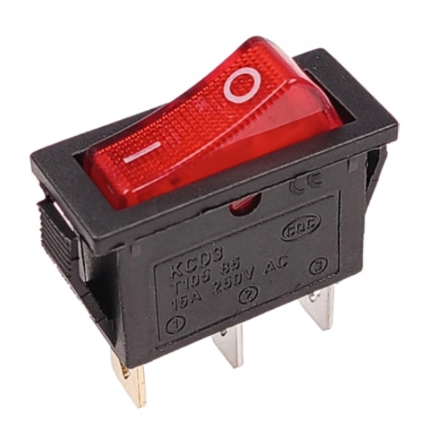 Przełącznik Kołyskowy KCD3-101N On/off 16A 220V 3-PIN Klawisz do Lutowania