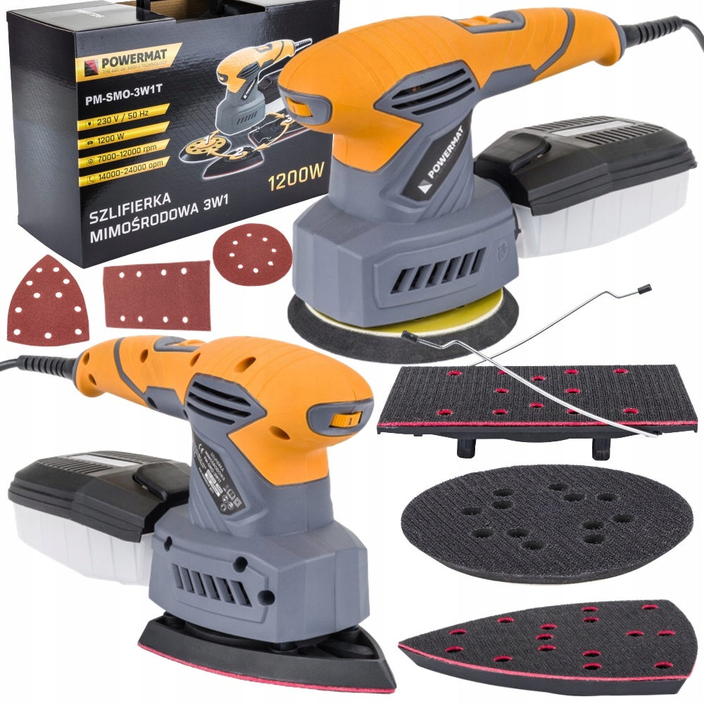 SZLIFIERKA MIMOŚRODOWA OSCYLACYJNA 125mm 1200W 3W1