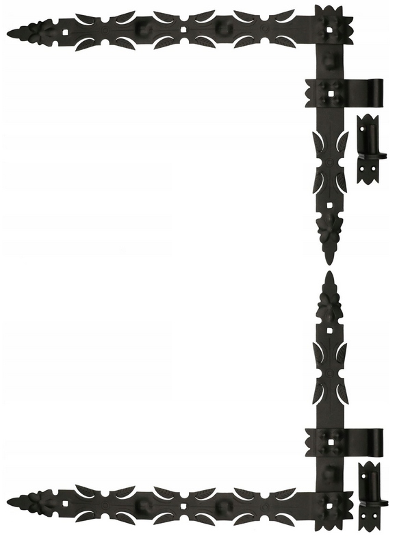 Úhlový Pásový Závěs Kovaný Na Dveře 600x460MM Set 4 El