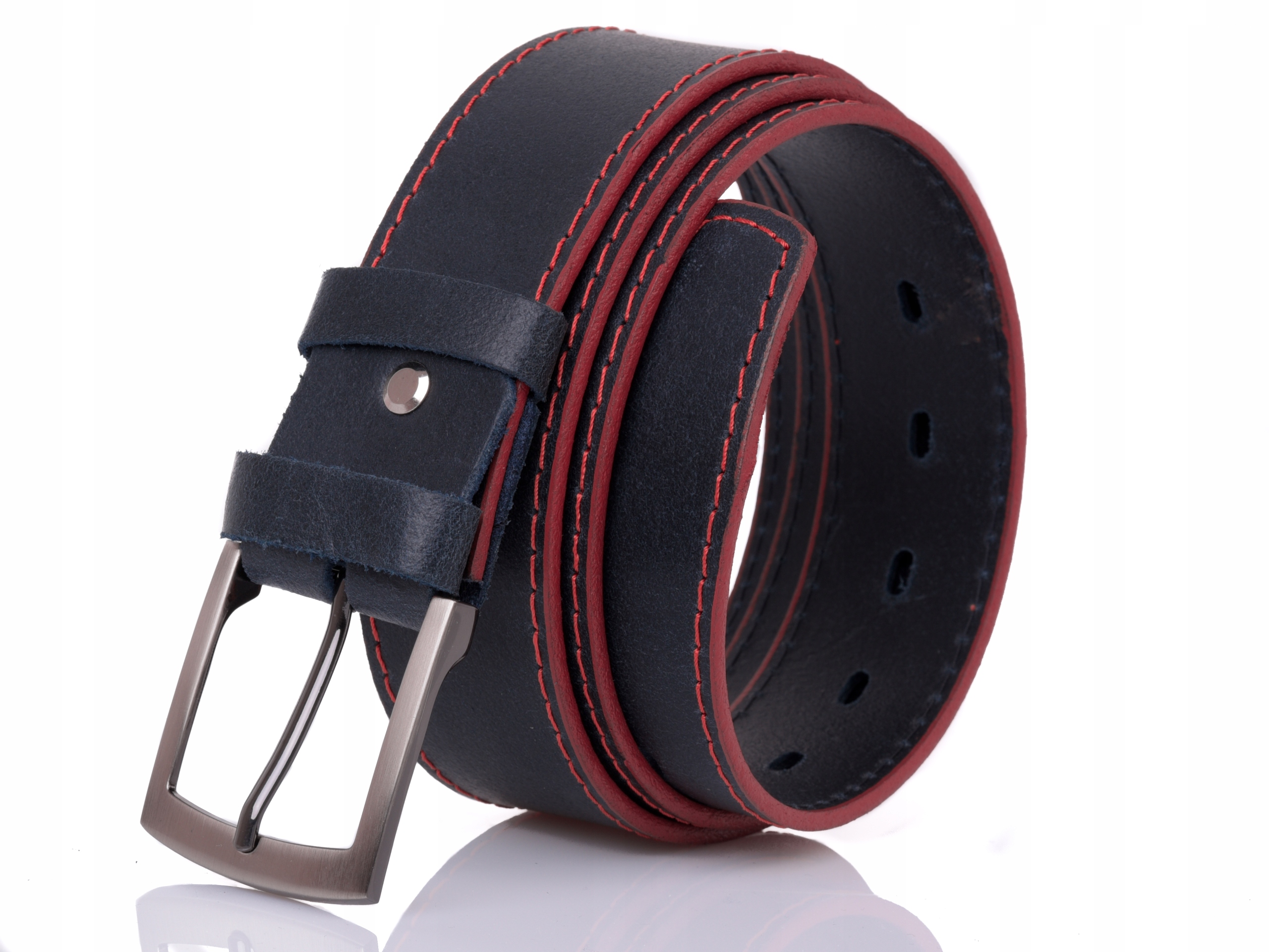 

Skórzany pasek do spodni Granat Skóra Naturalna