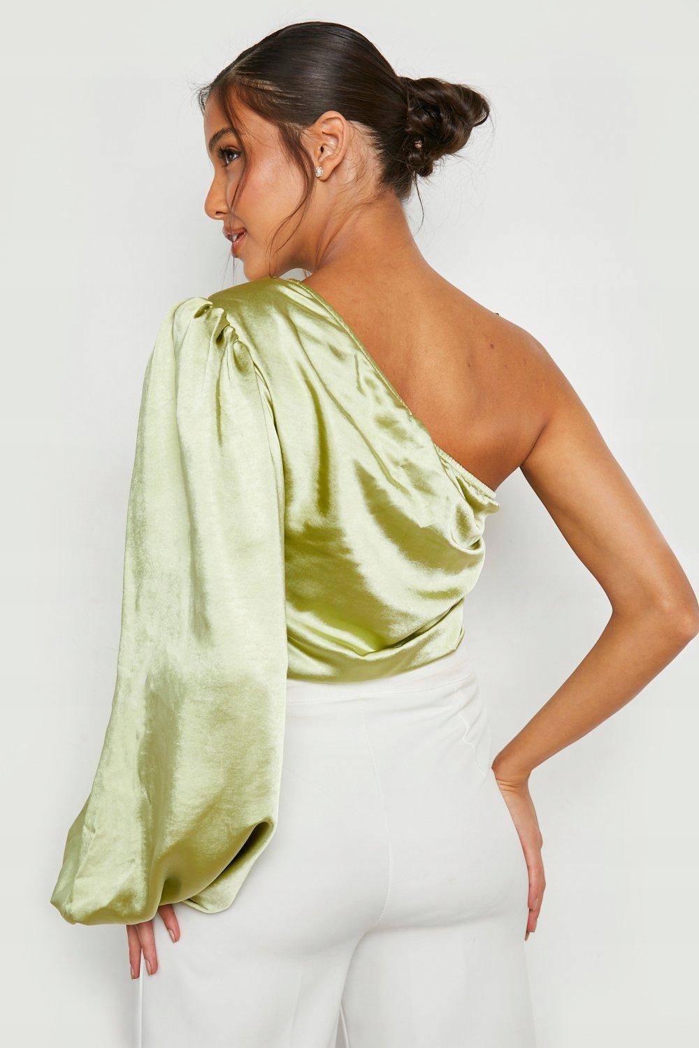 4F4B44 P24 BOOHOO ZIELONE SATYNOWE BODY M Płeć kobieta