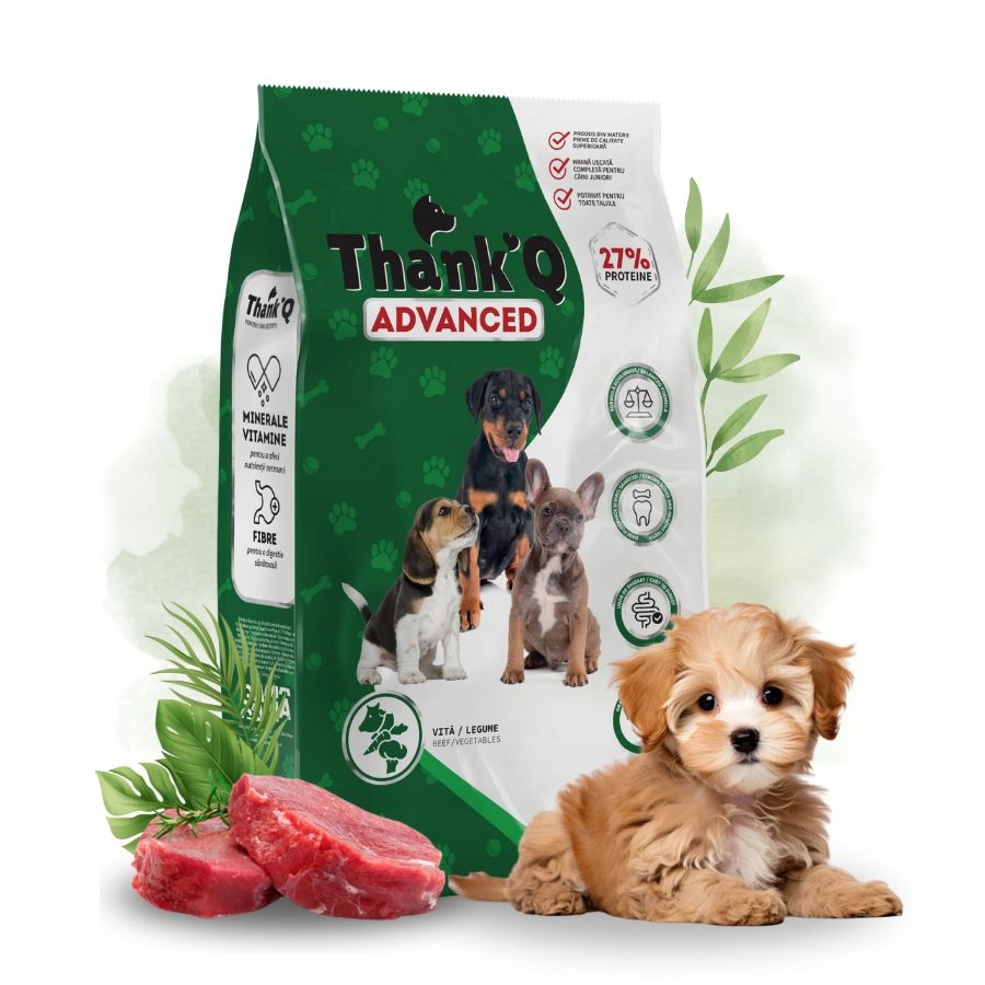 Levně Thank'q Advanced Junior krmivo pro štěňata Hovězí Maso se zeleninou 10 kg