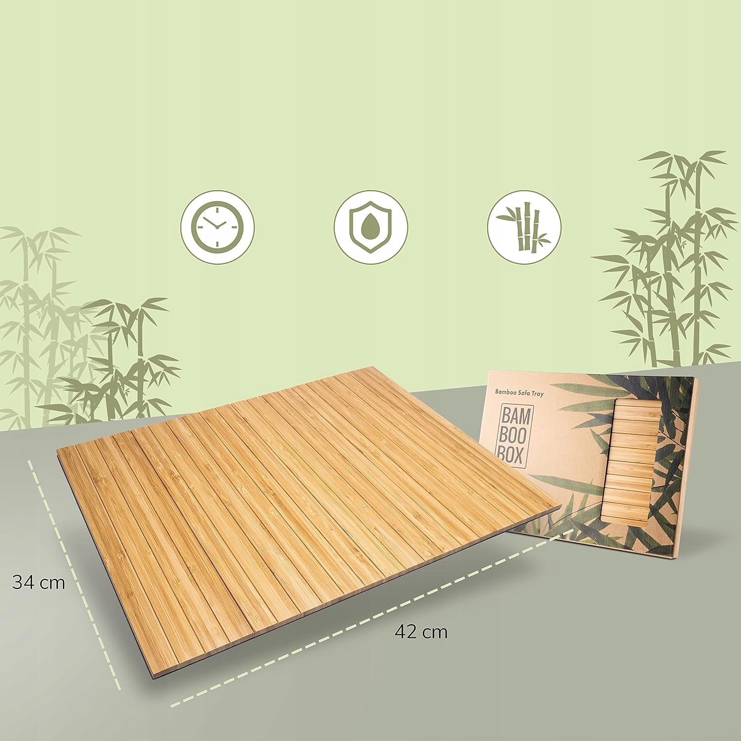 PODŁOKIETNIK NA SOFĘ TACA TACKA BAMBUSOWA NA KANAPĘ PODKŁADKA JASNOBRĄZOWA Kod producenta PODKŁADA TACA  PODŁOKIETNIK