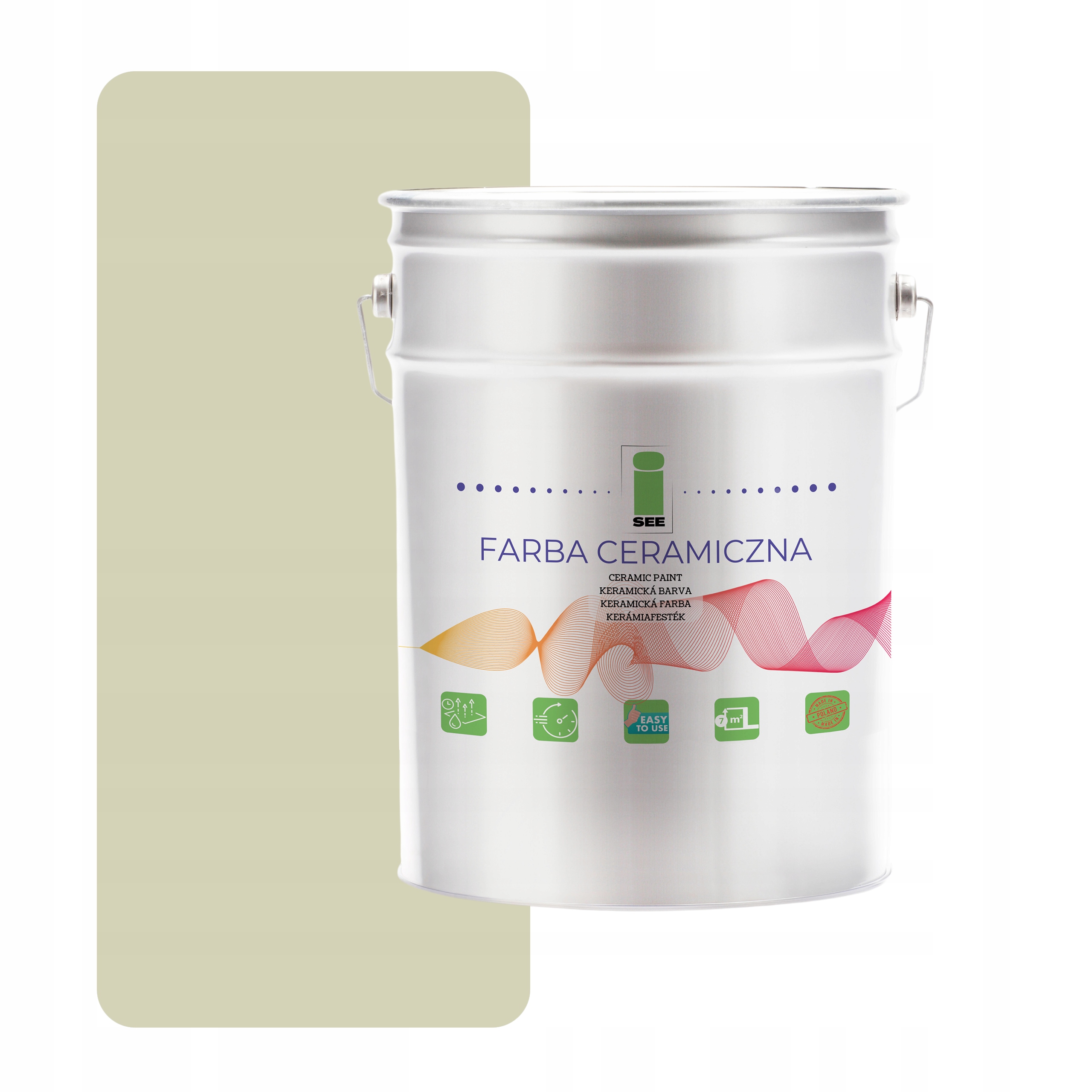 Keramická Umývateľná Zelená Jemná Farba Na Steny 5 L Odolná Voči Škvrnám