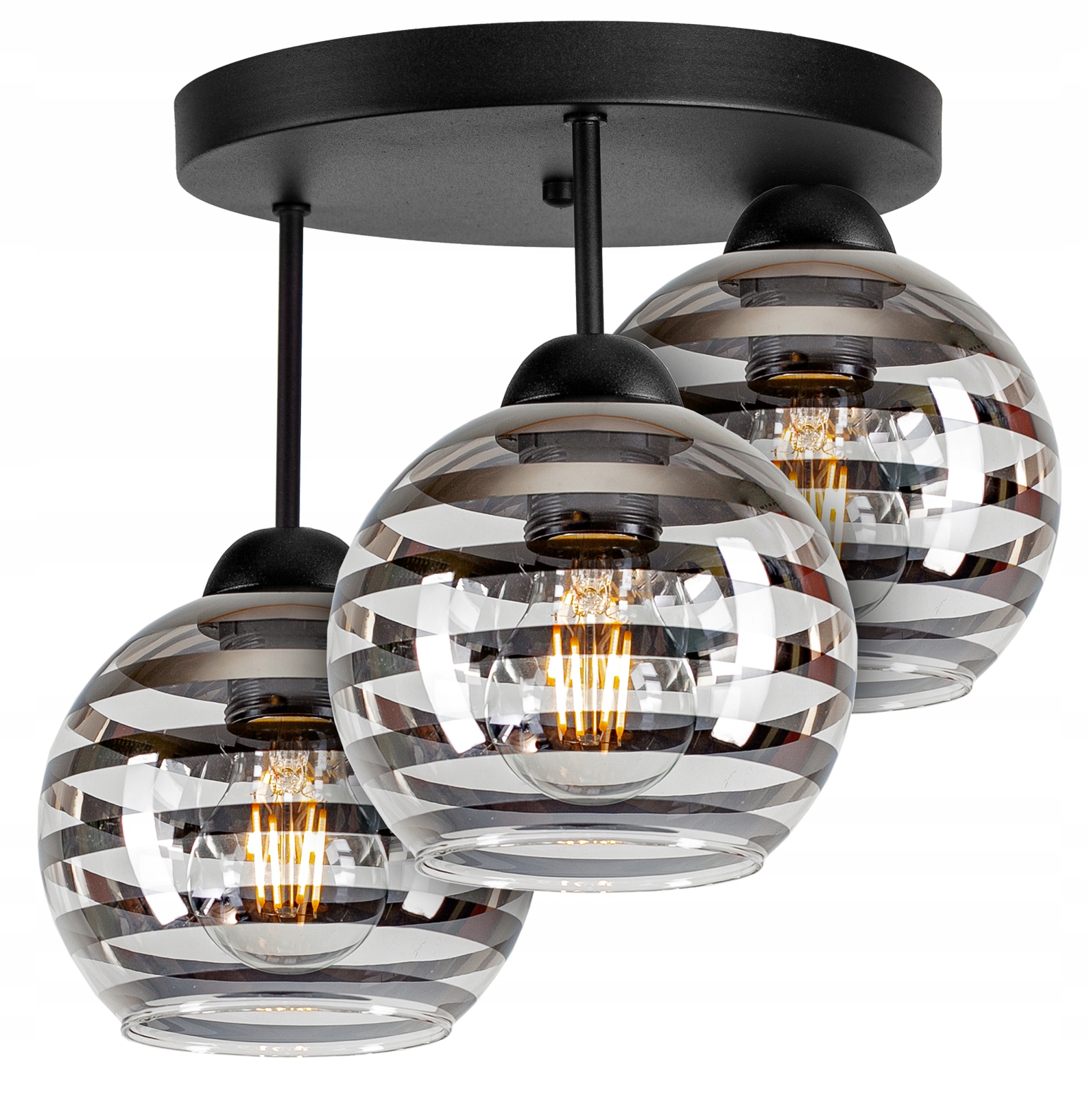 

Szklana Lampa Wisząca Sufitowa Żyrandol Kule Led