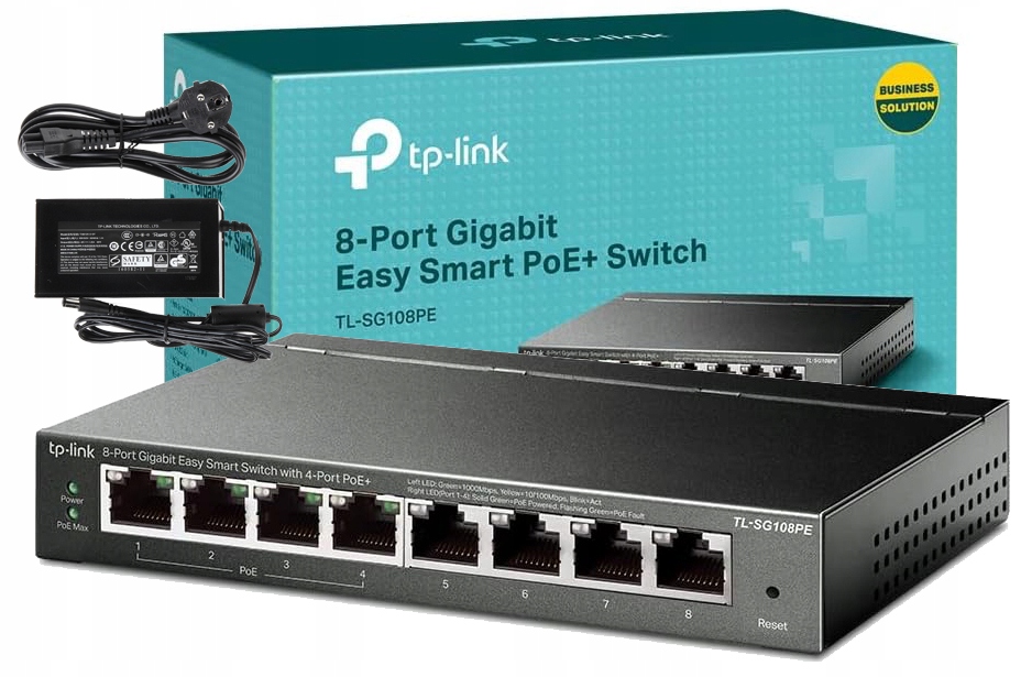 Spravovateľný Prepínač Tp-link TL-SG108PE Easy Smart 8X10/100/1000MBIT 4XPOE+