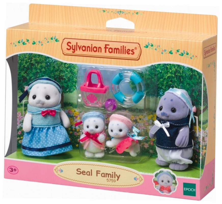 Sylvanian Families 5759 Rodzina Fok zestaw figurek dzieci i akcesoria