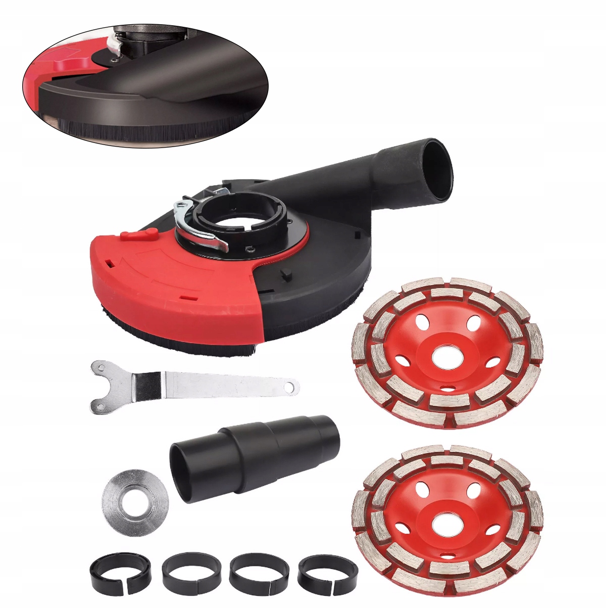 Osłona Przeciwpyłowa do szlifierki Kątowej 125mm 2 Tarcze zestaw