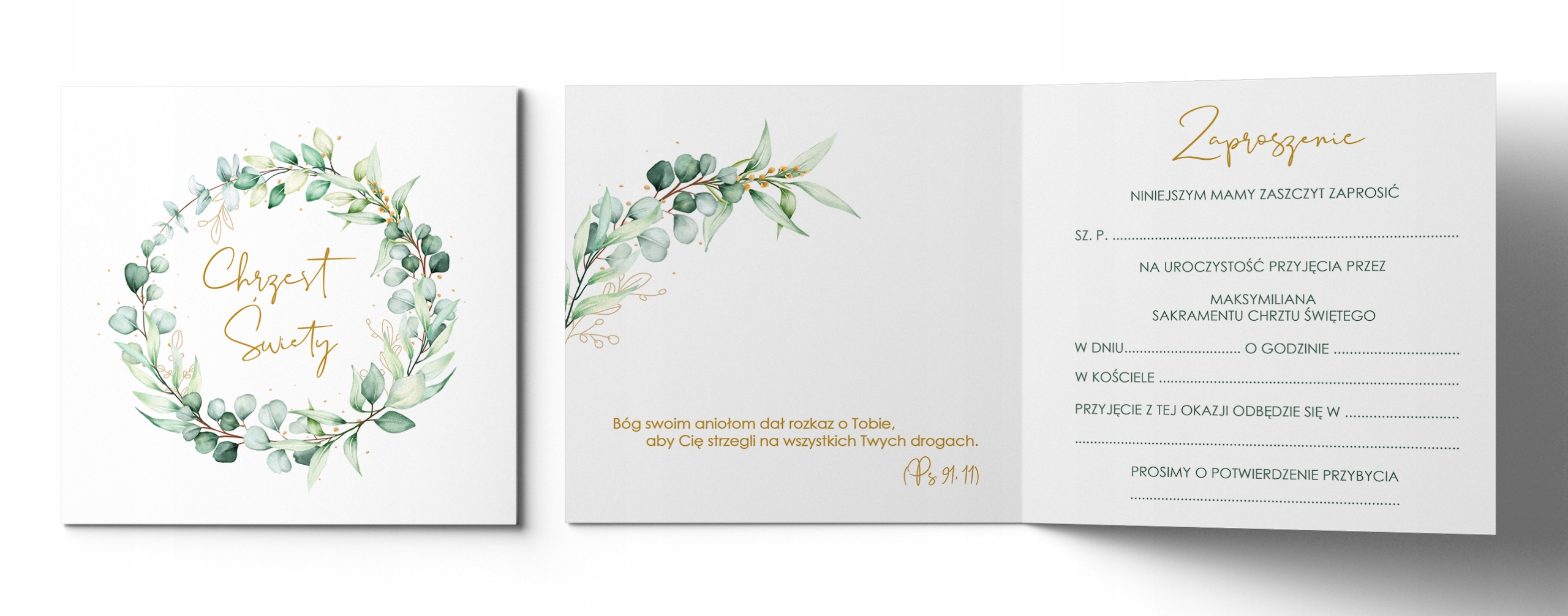 ZAPROSZENIE na Chrzest Święty +KOPERTA +SZNUREK Rodzaj chrzest