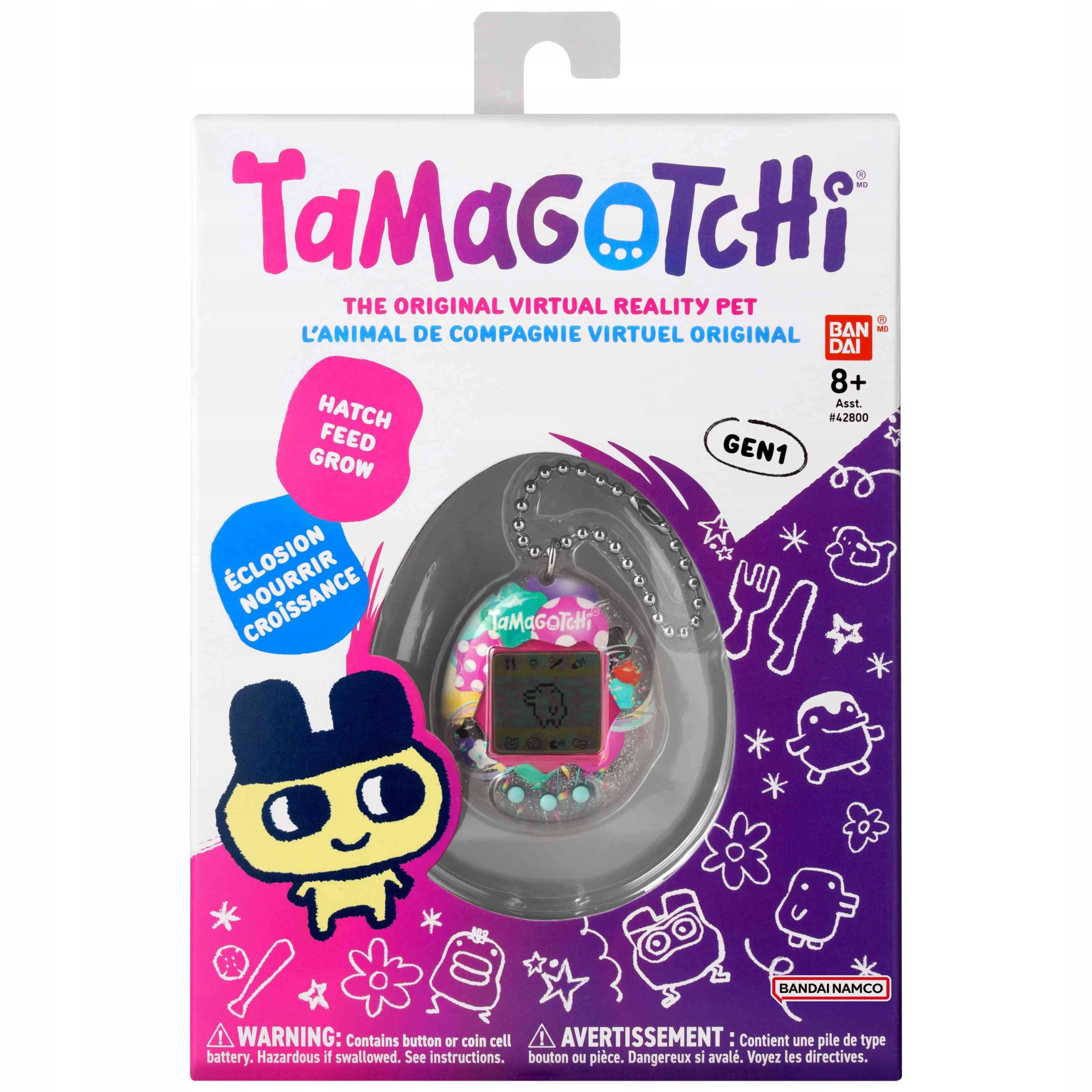 たまごっち Pix partypink Bandai - Tamagotchi - Tamagotchi PIX - różowe kwiaty