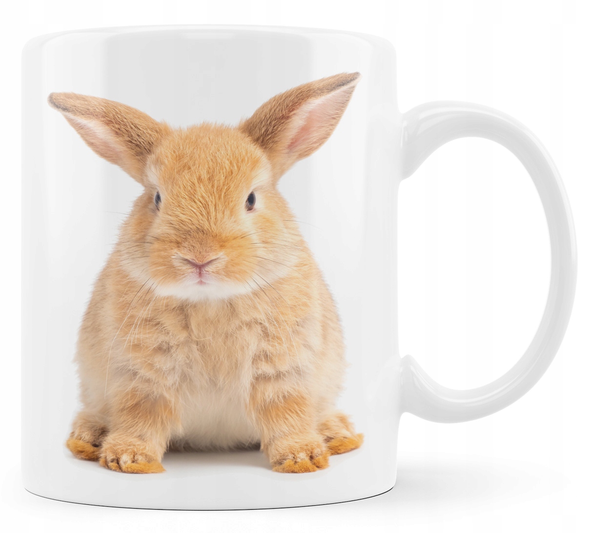 

Kubek królik. Kubek z brązowym królikiem.