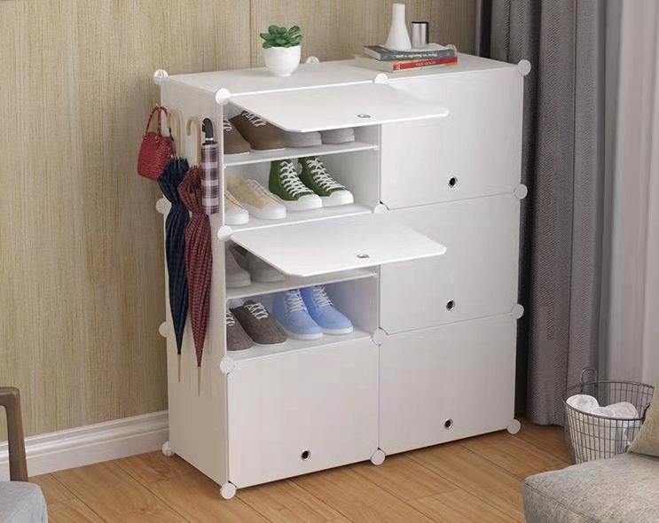 MODUŁOWA Szafka na buty regał na buty 12 poziomów 85 x 96 x 31 cm biały Szerokość mebla 85 cm