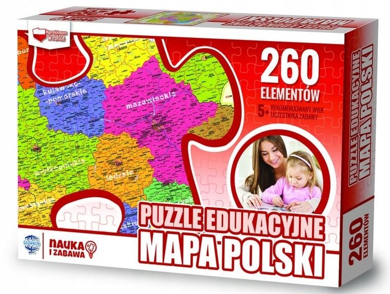 

Puzzle Głowala Edukacyjne Mapa Polski 260 el.