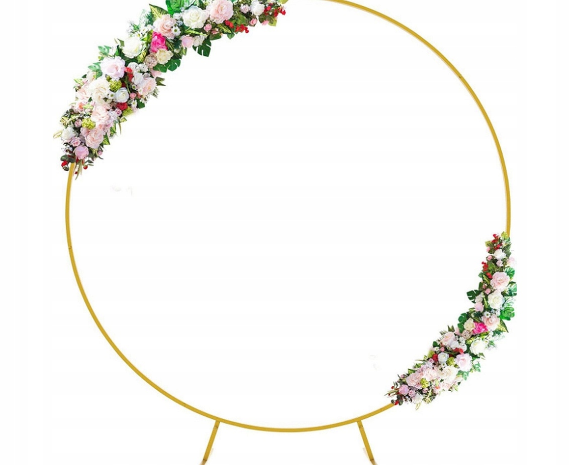 Rám na balónky Kulatý Zlatý Svatba Svatební Hostina balónková dekorace 180 cm