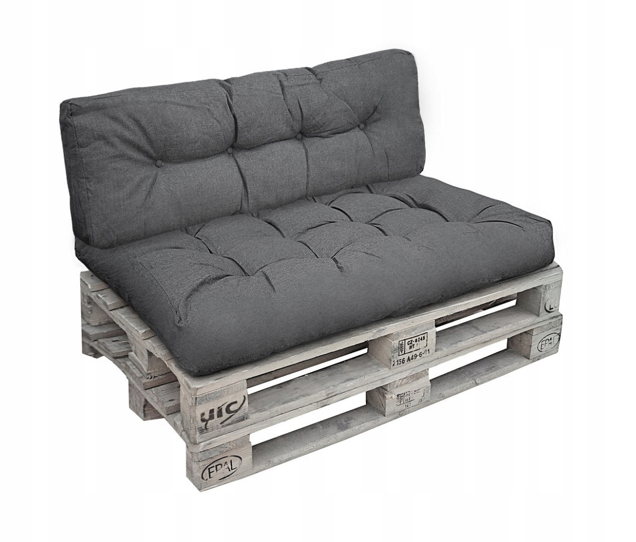 Polštáře na zahradní nábytek, prošívané, šedé, měkké