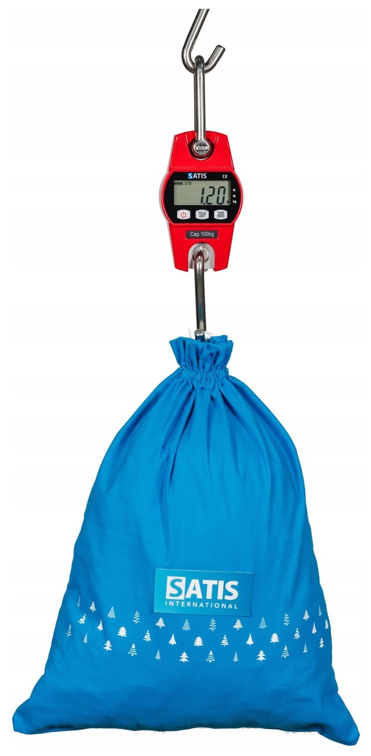 Elektronická háková váha 100 kg Hliník Přesnost 50 g LCD 3x Aa baterie