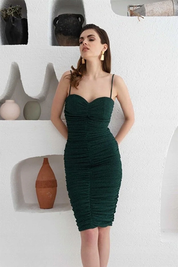 Zelené Šaty S Volánky Na Ramínkách, Velikost 36 5 G