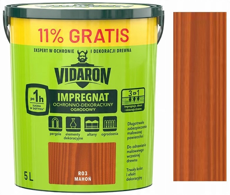

Vidaron Impregnat Ogrodowy R03 Mahoń 5L