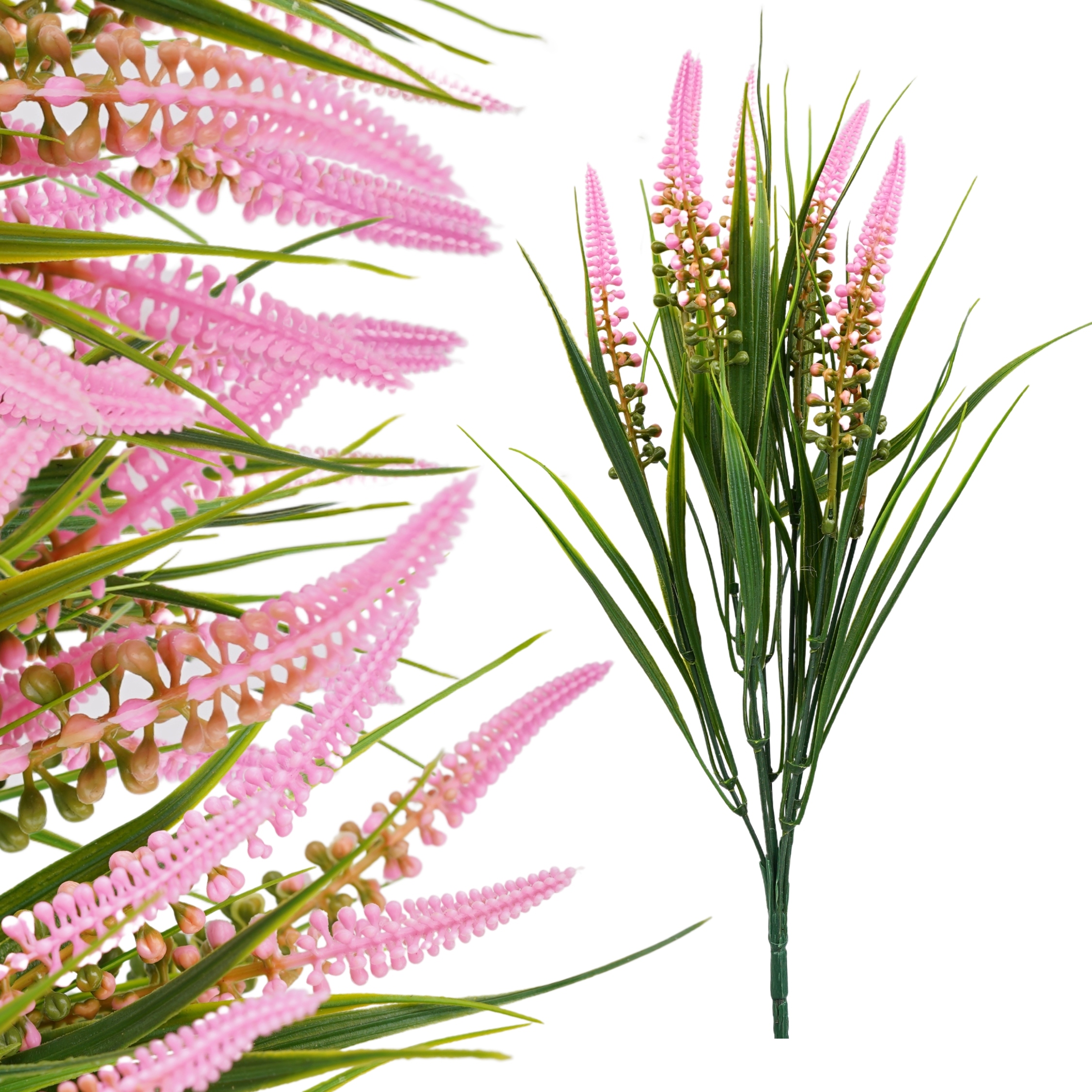 SZTUCZNE KWIATY WRZOSY BUKIET GAŁĄZKA SZTUCZNY WRZOS KWIATY LIŚCIE TRAWA