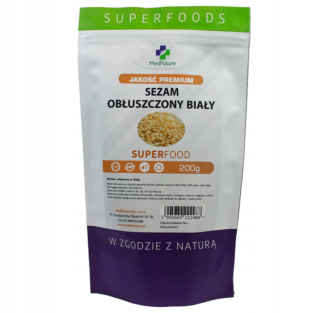 

Sezam obłuszczony 200g do sushi, 100% Jakość