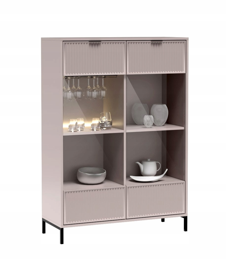 Stylová moderní vitrína LS-8 se sklem do obývacího pokoje Kancelář Jídelna Nohy