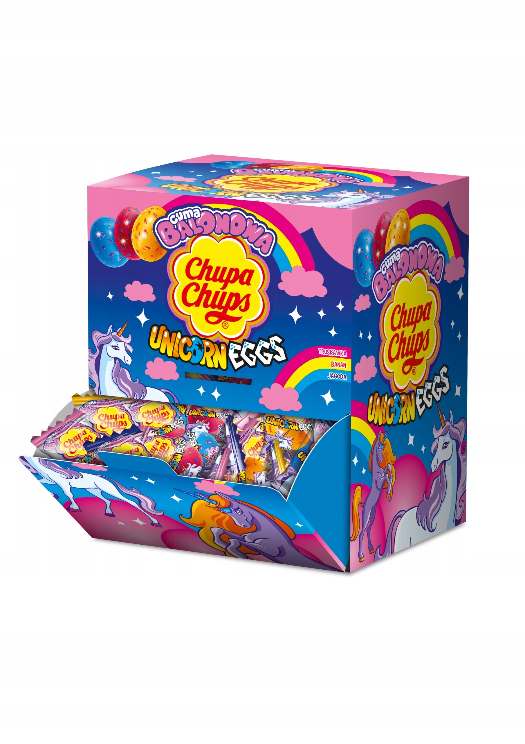 1x 500g žvýkačka Chupa Chups jahoda jahoda banán 100x5g