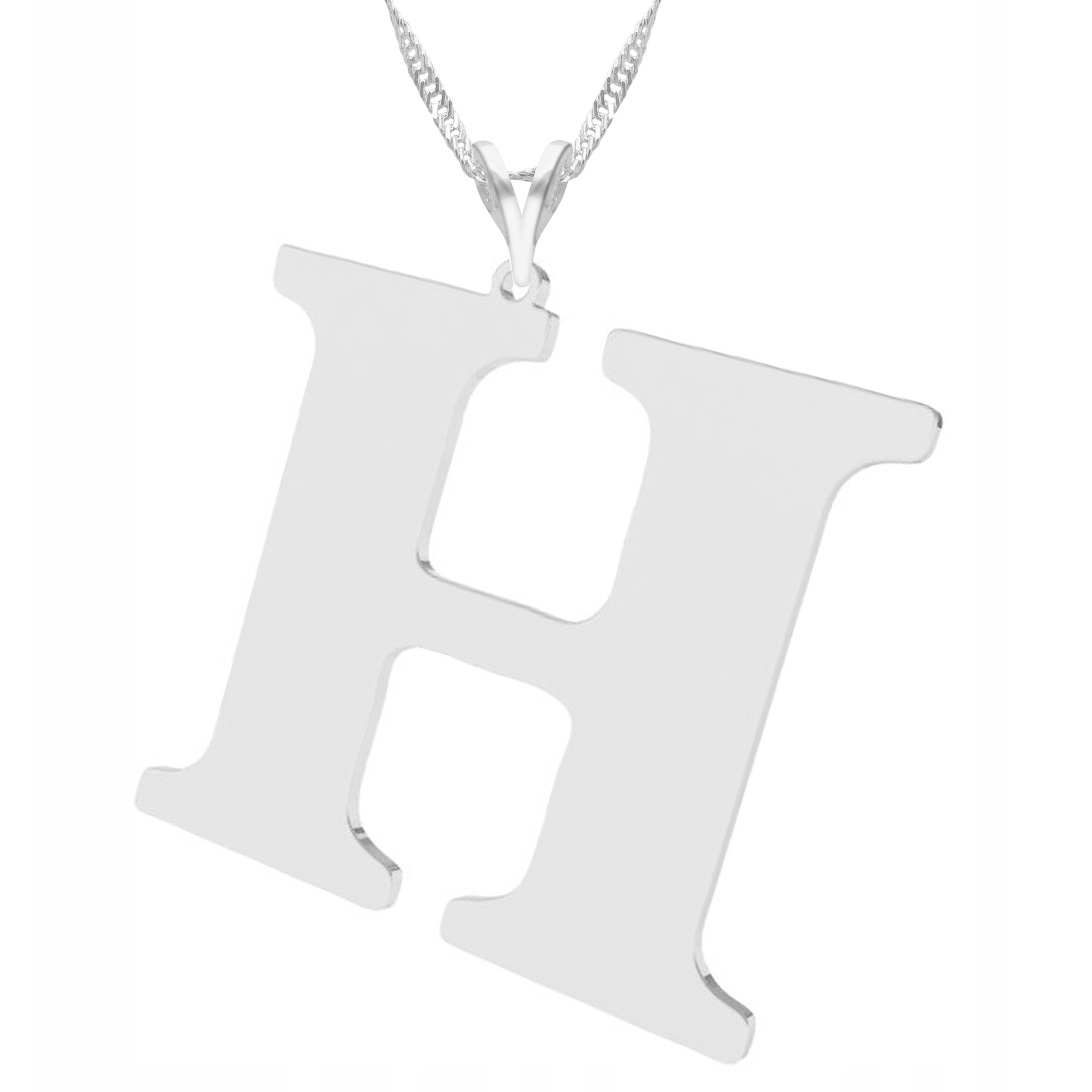 Stříbrný náhrdelník Písmeno H Velká plechovka Abeceda Iniciál Jméno Stříbro 925