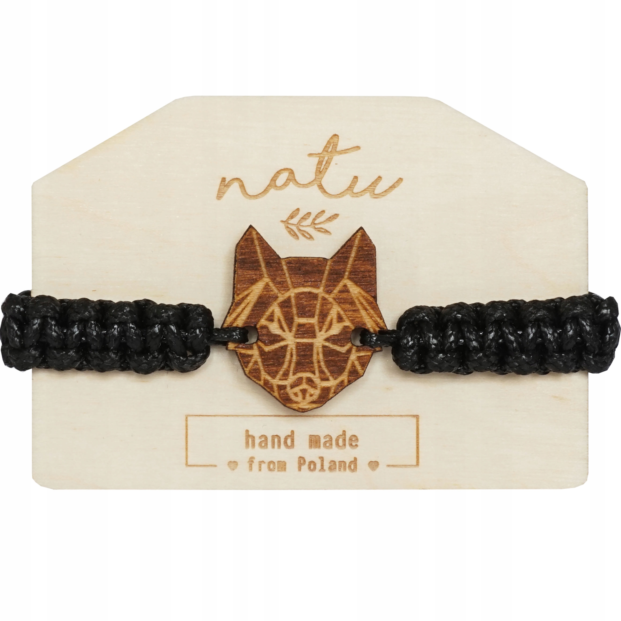 

Bransoletka Wilk grawer hand made pleciona Wolf