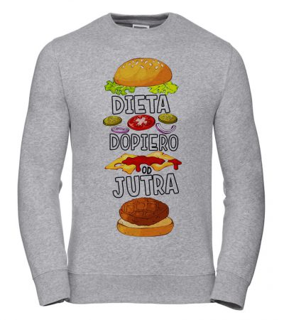 Dámská Mikina Diet Only Starting Tomorrow L Šedá Dárek Pro Ni Pro něj