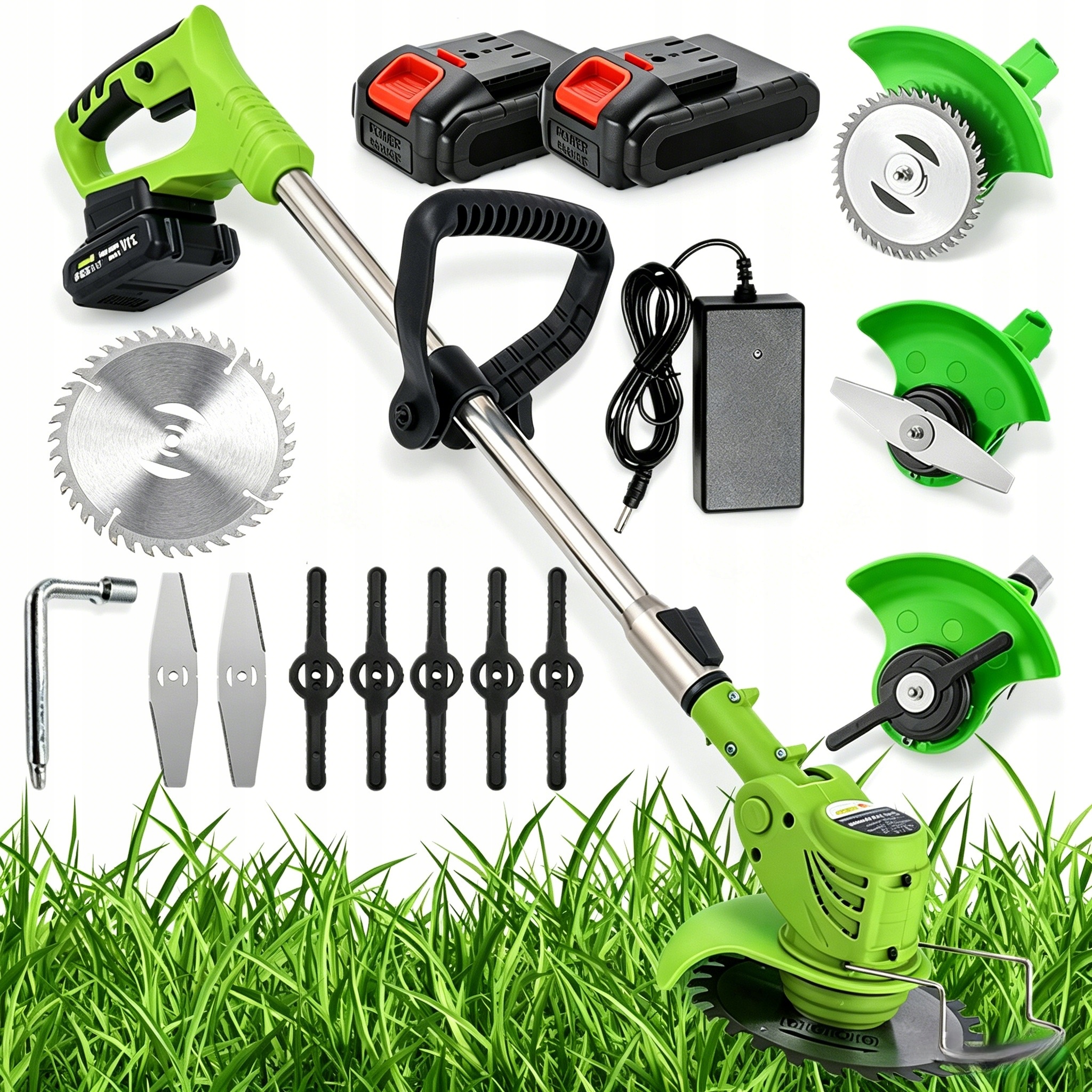 Aku Vyžínač Křovinořez Elektrická Sekačka 2 Aku Zastřihovač Na Trávy