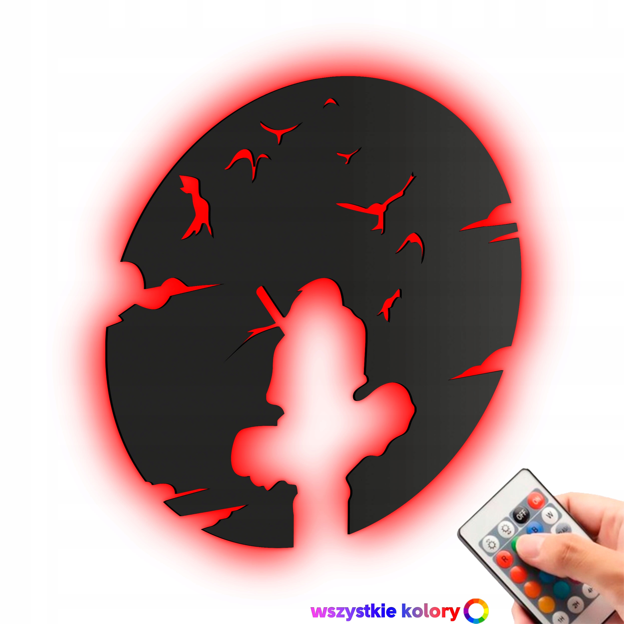 Dřevěný 3D obraz Anime Naruto Itachi Uchiha Nástěnná Noční Lampa Led