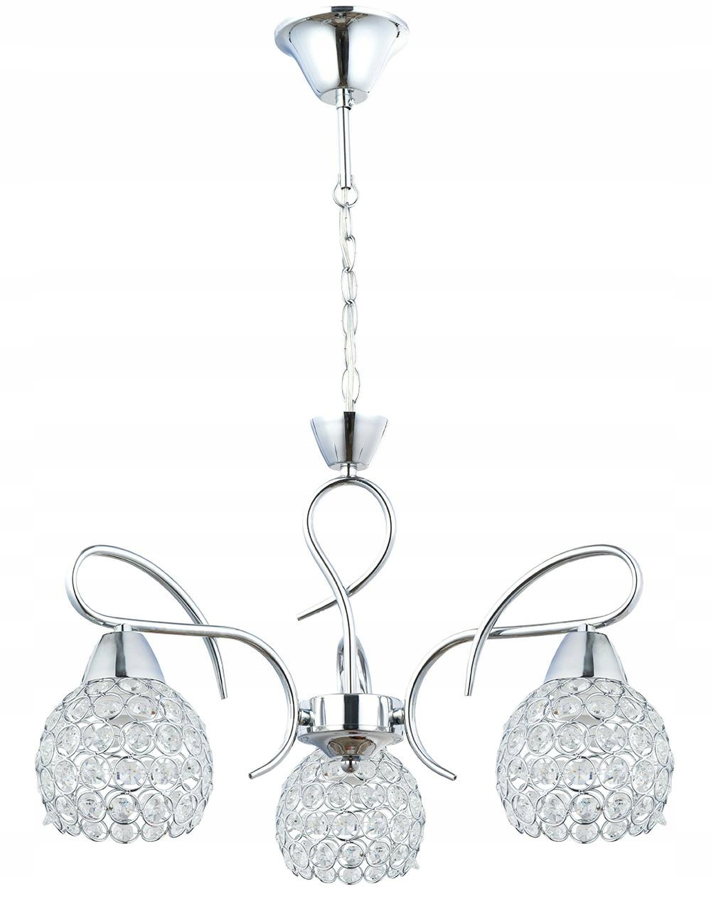 Lampa závěsný křišťálový lustr chrom Crystal I 3xE27 křišťály sklo