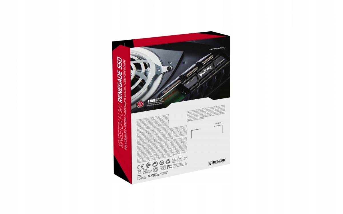 Kingston SSD FURY Renegade 1TB PCIe 4.0 M2 PCIe Maksymalna prędkość odczytu 7300 MB/s